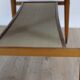 Table basse en teck vintage double plateau 1960 suede