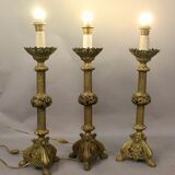 Suite of 3 candle picnic mounted in lamp