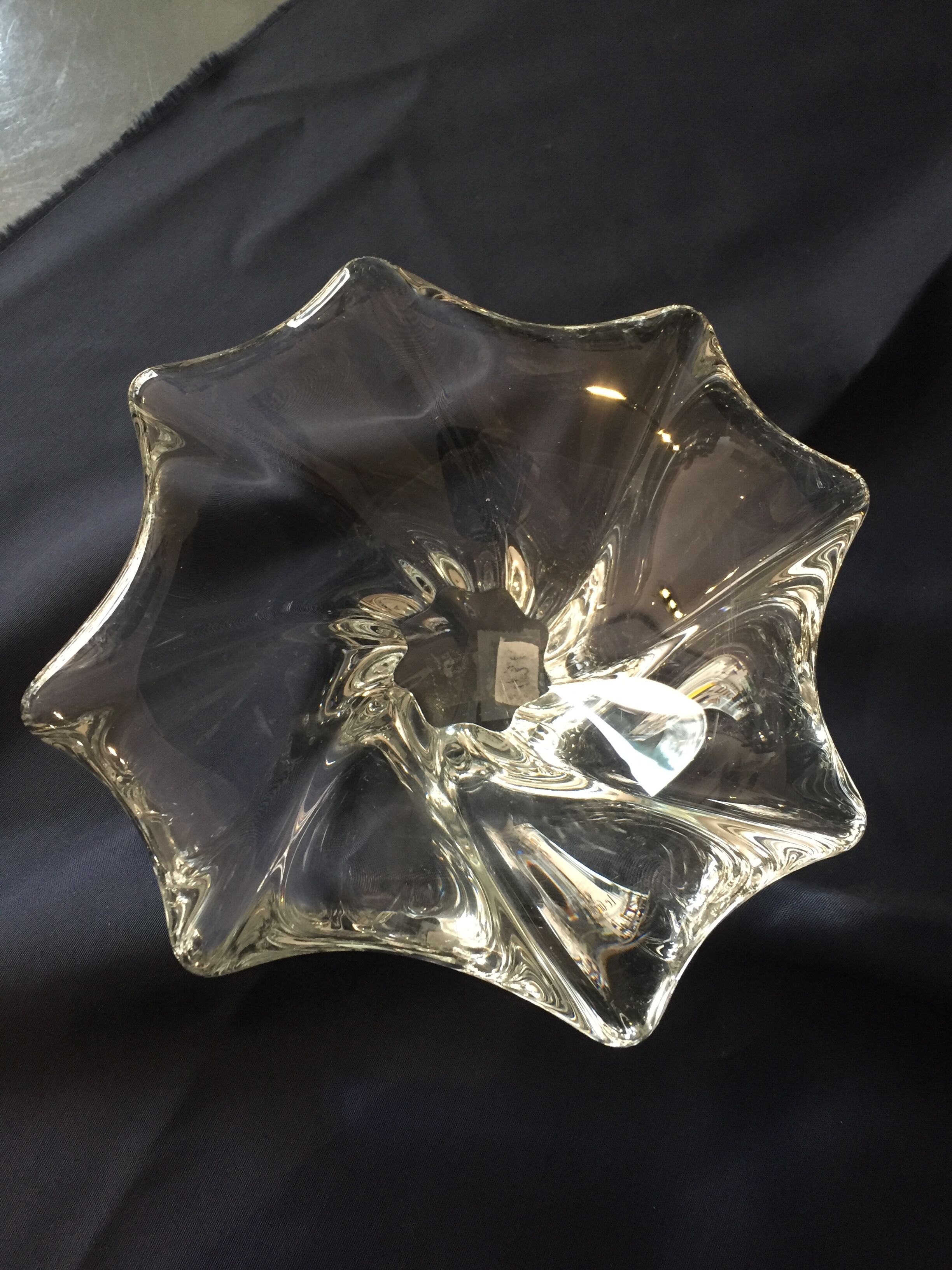Superb ashtray or empty pocket of octagonal baccarat crystal shape