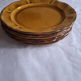 6 ochre earthenware plates from Haute Provence