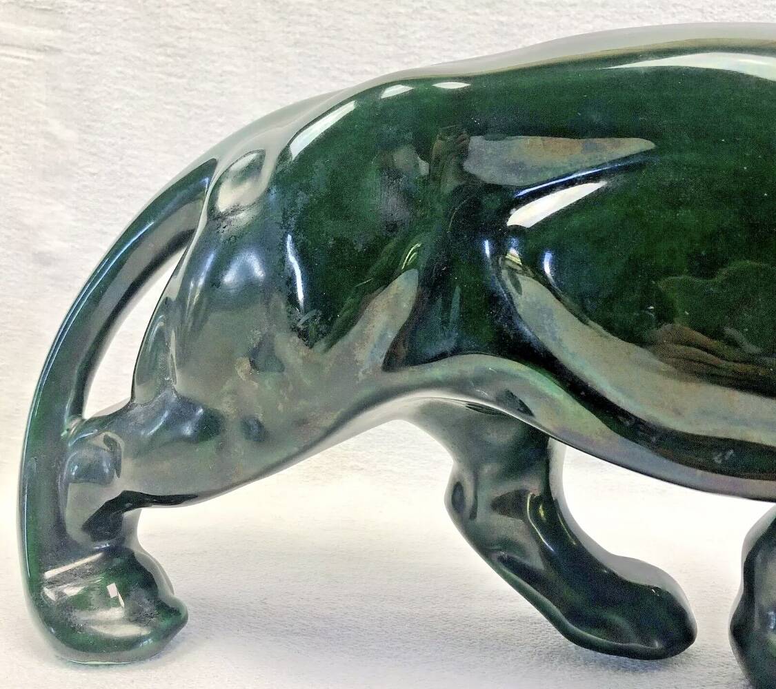 Ancienne statue statue lionne tigre Art Déco 1930 craquelé Saint Clément
