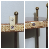 Étagère vintage à poser ou fixer en formica et laiton