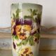 Large tubular vase in Choisy-le-Roi earthenware, decorated with pansies.
