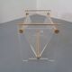 Italian acrylic glass and brass magazine rack, 1970s