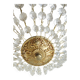 Antique crystal ceiling chandelier, Empire style, patinated gilt metal – pendant light