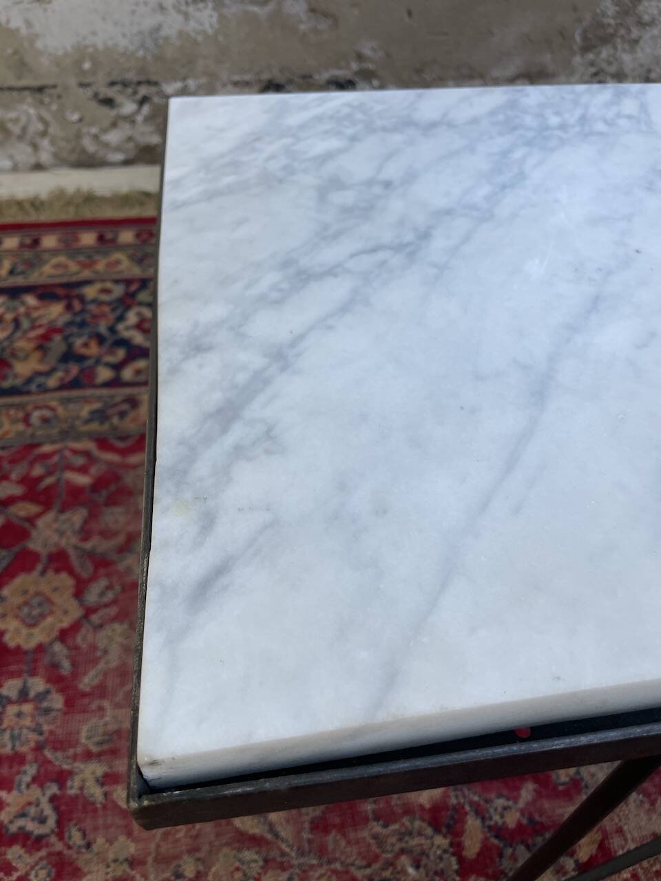 50s coffee table in metal and marble