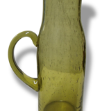 Pitcher jug vase in green glass bubble