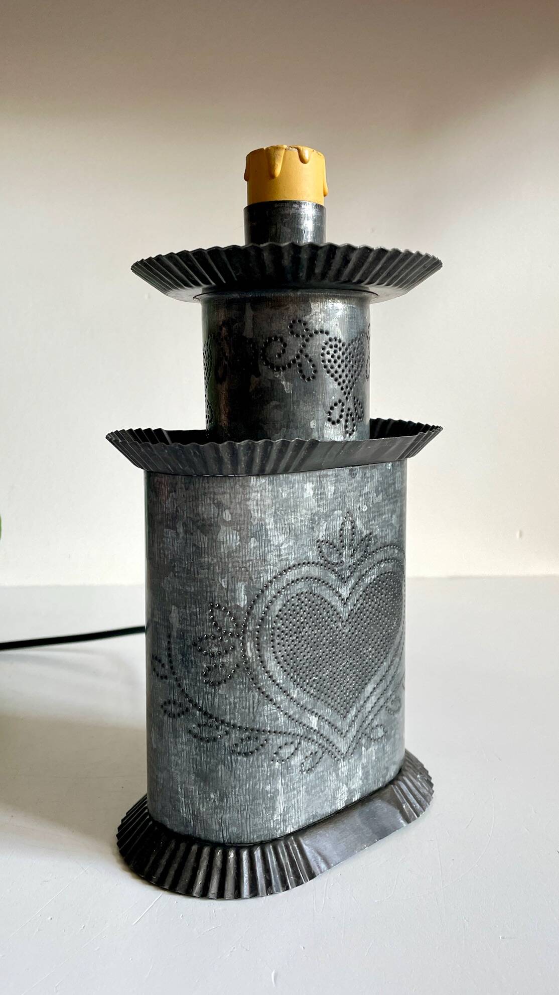 Heart Lamp Zinc Vintage