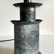 LAMPE Coeur ZINC Vintage