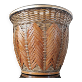 Vintage cache-pot in rattan and bamboo