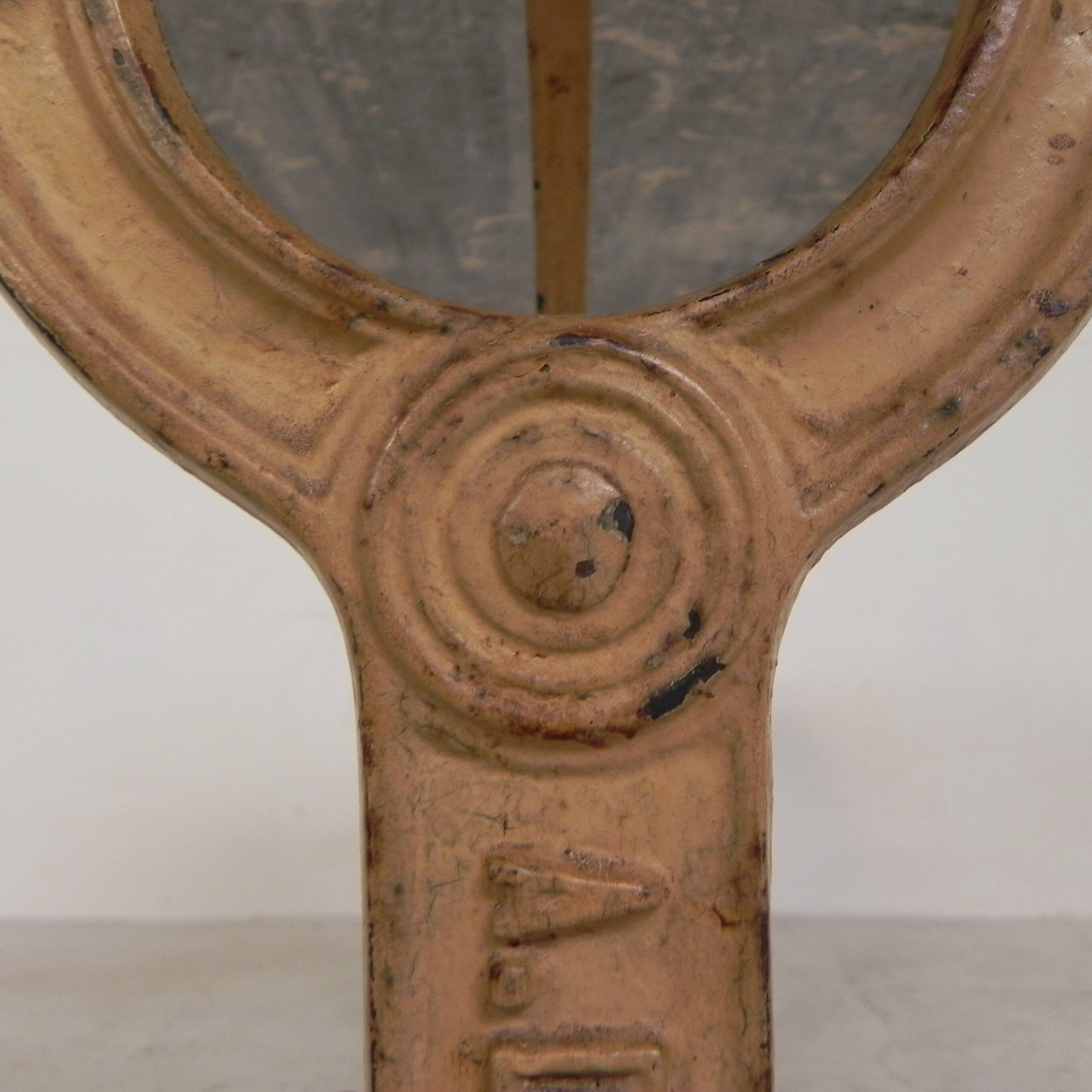 Bistro table marked A.Delail Toulouse in cast iron and marble, 1920