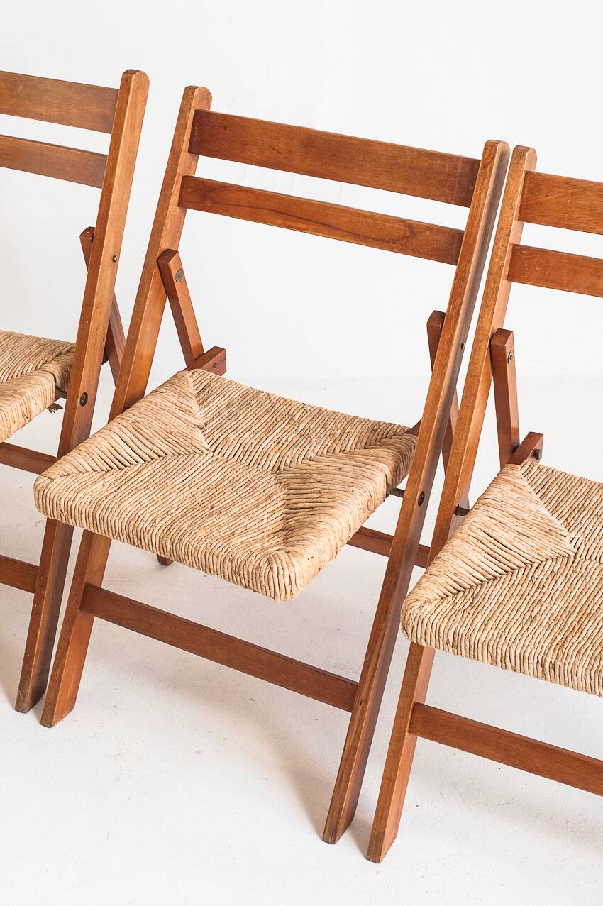 Vintage Silvio Coppola / Fratelli Montina table + chairs. Italy, 1970s