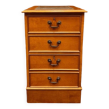 Classic English Chest of Drawers with leather inlay