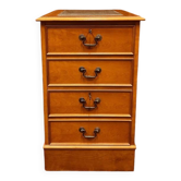 Classic English Chest of Drawers with leather inlay