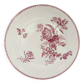 Assiette plate Art Nouveau fin 19e U&C Sarreguemines Digoin modèle Fontange