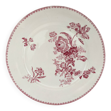Art Nouveau flat plate, late 19th century, U&C Sarreguemines Digoin, Fontange model