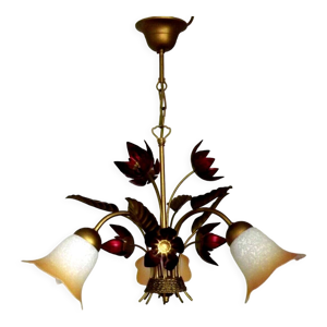 Lustre vintage français à 3 lumières