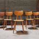 Set of 5 all-wood chairs published by Ton 1960