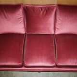 Sofa set and a pair of Victorian velvet armchairs.