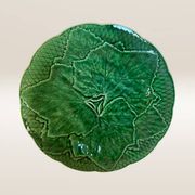Set of 5 dessert plates in barbotine, vine leaf model Gien