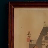 Lithograph board architecture ordinary brick