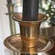 Pair of twisted brass column candle holders
