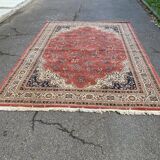Large Persian burgundy rug in Khorassan wool 250x350cm