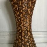 Diabolo vase in braided rattan 40cm