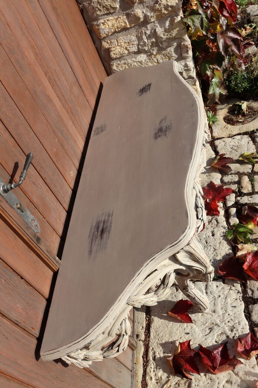 Carved wooden console