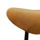 Yellow velvet heart-shaped chair, walnut wood, mid-century, Poland, 1960s.