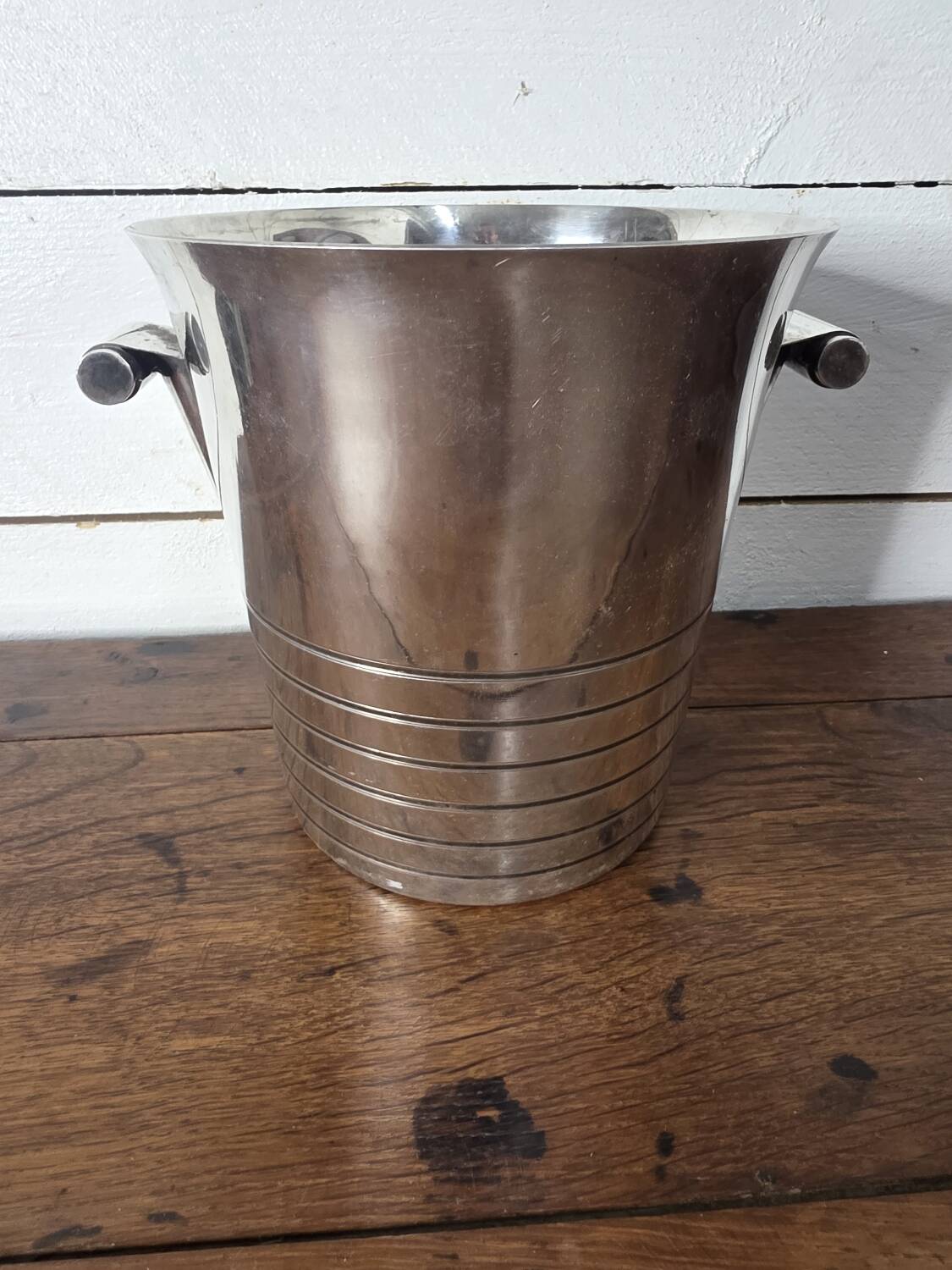 Seau a champagne art déco en métal argenté