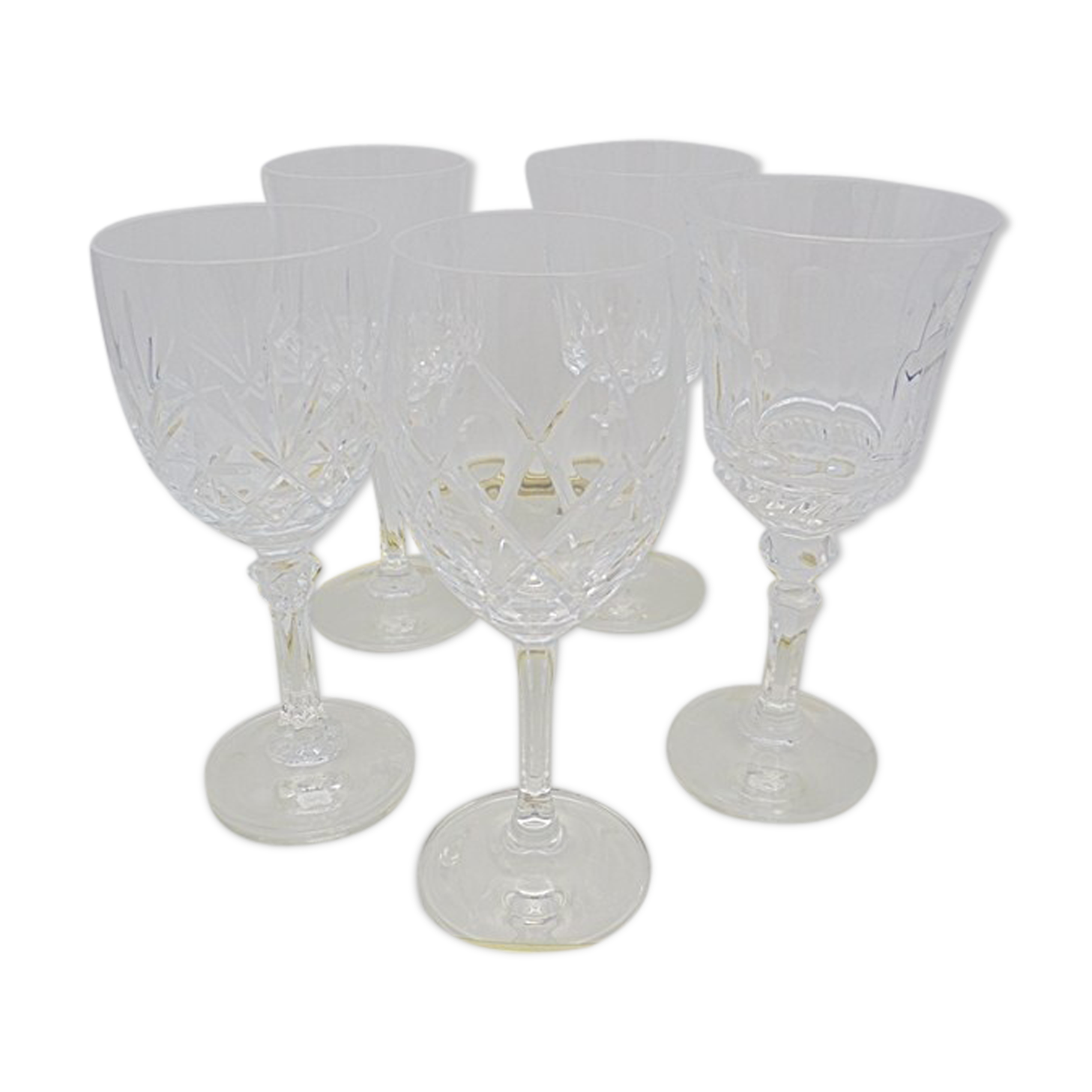 Mismatched set of 5 crystal shot glasses