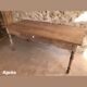 Old farm table turned feet