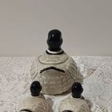 Duck salt and pepper shaker servant in barbotine 🦆