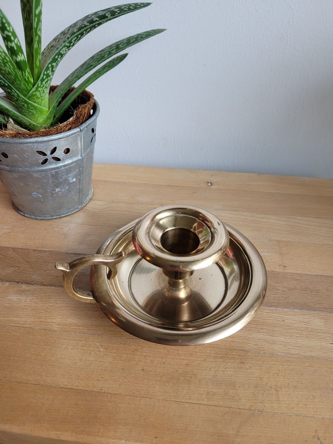 Brass cellar rat candle holder