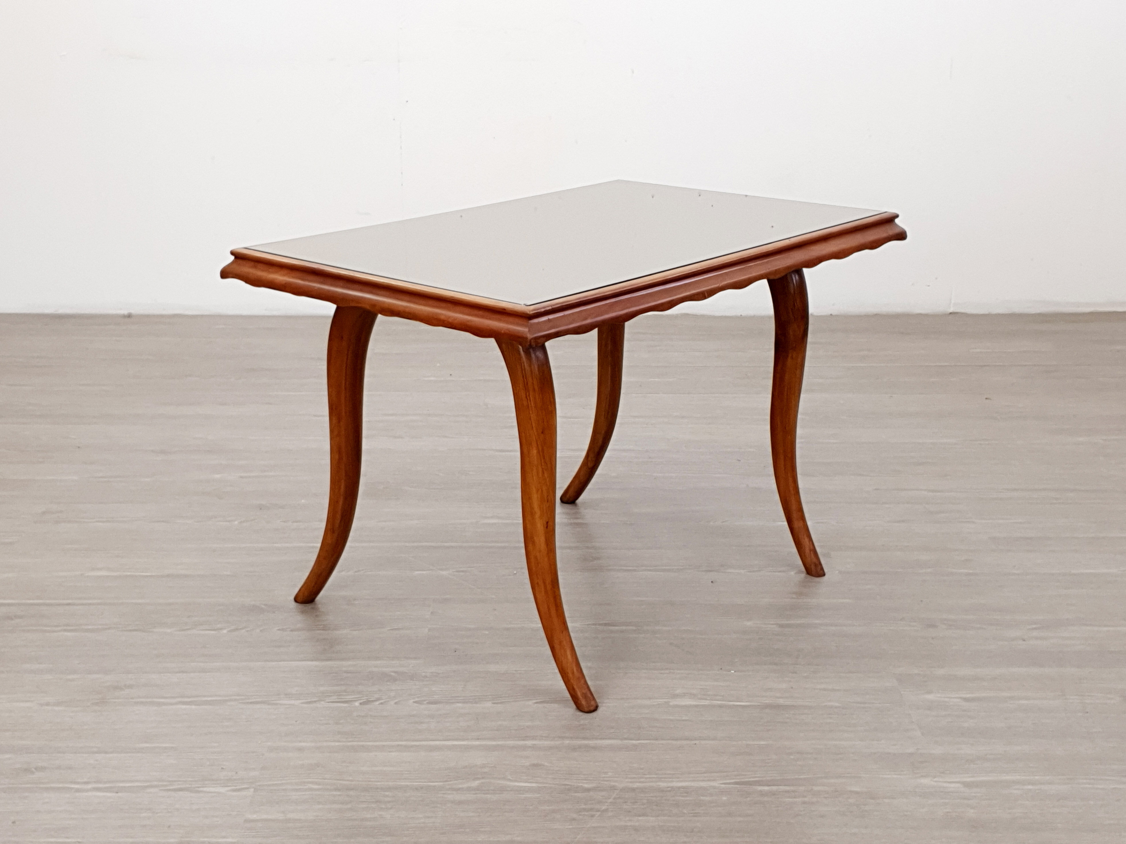 Table basse en miroir du milieu du siècle, italienne