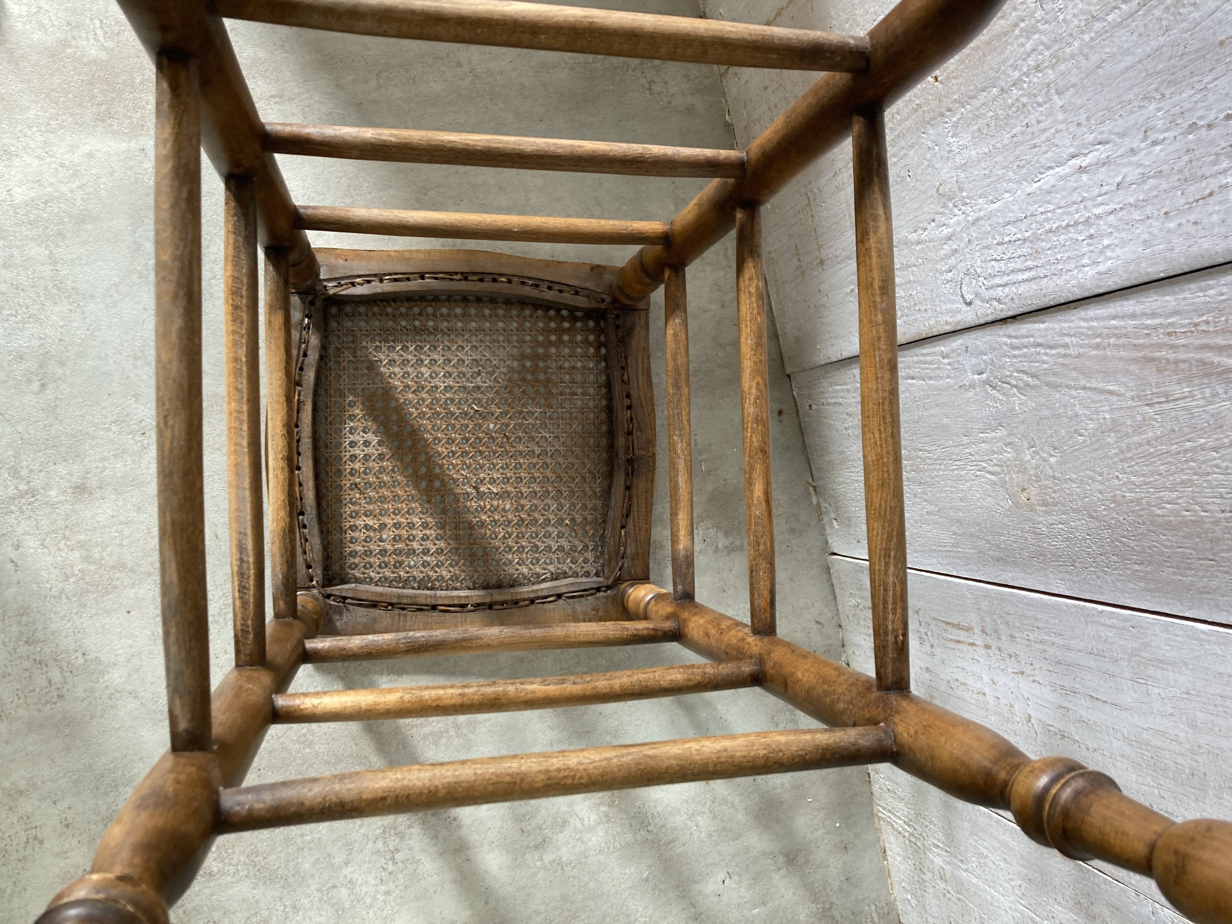 Tabouret bois/cannage