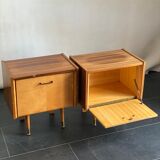 Pair of vintage laminate bed side tables