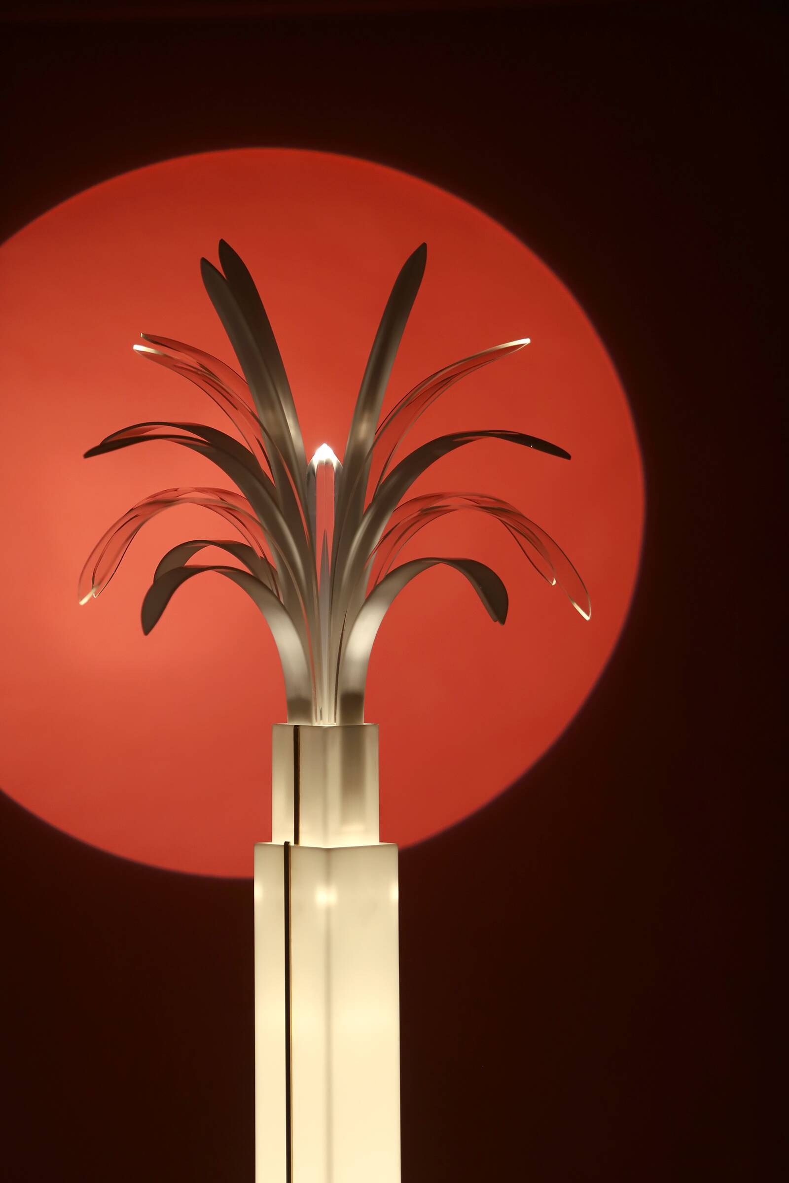 Theo Verhulst 1982 Perspex Palm Floor Lamp
