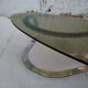 Coffee table oval smoked glass of the 1970s