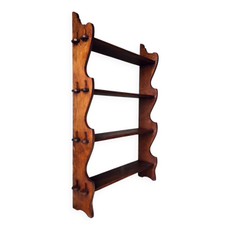 Brutalist shelf with dowels in solid oak