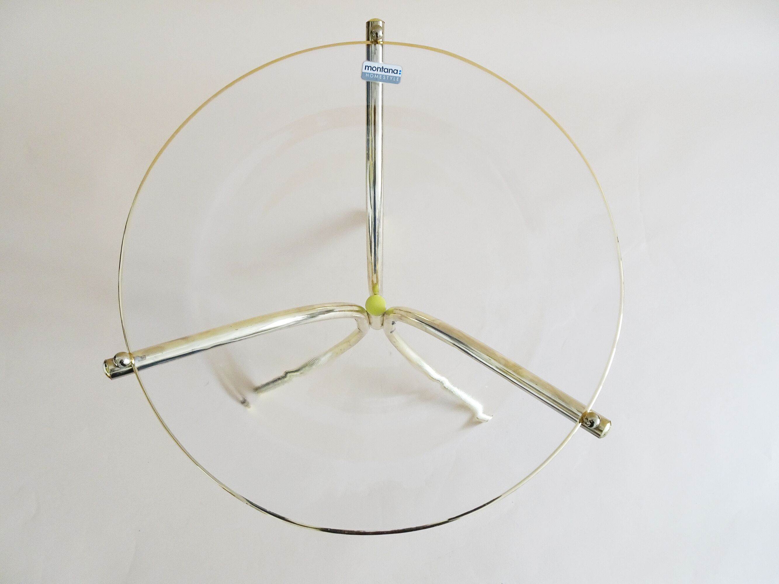 Table d'appoint en verre et métal doré