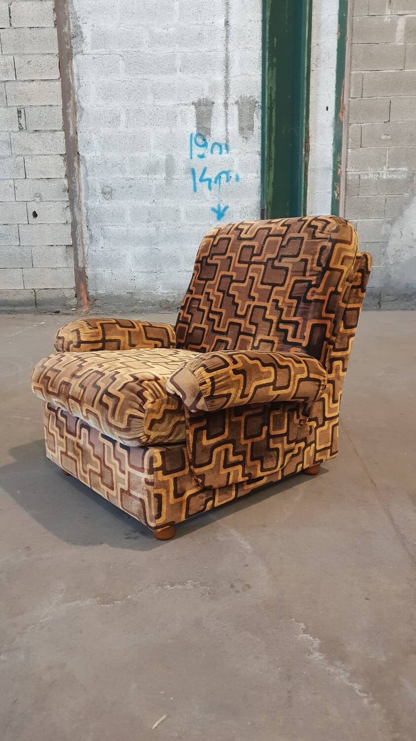 Paire de fauteuils en velours, 1970
