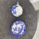 Coffee service composed of 17 pieces, in blue and white porcelain, cherry blossom patterns