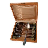 Box of 12 silver-plated metal teaspoons JM