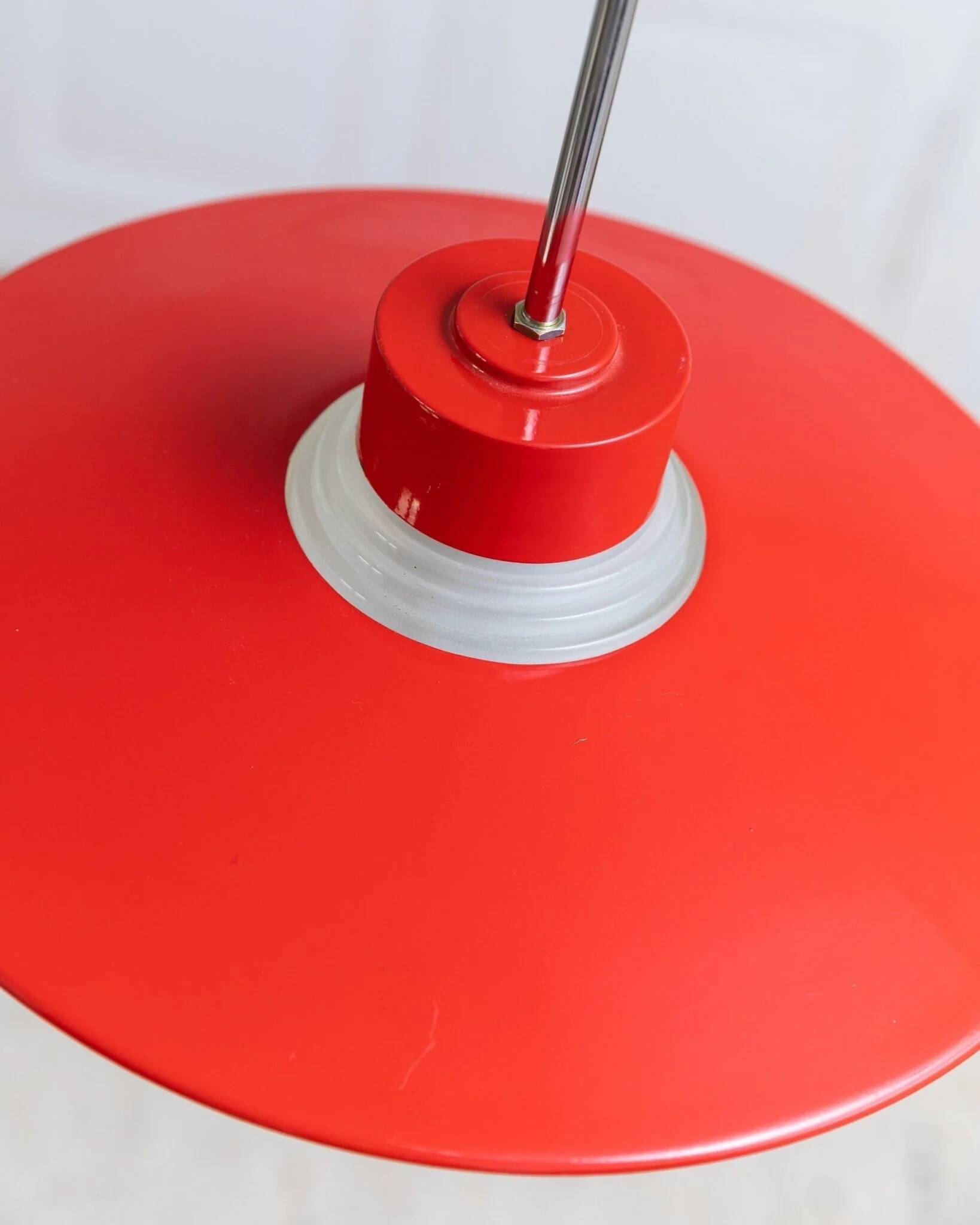 Danish ceiling light in red metal and glass - Mid-Century Design - 1960s