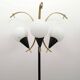 Lampadaire Stilnovo Mid-Century Modern en laiton italien et verre opalin, 50