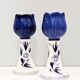 2 vintage '80 candlesticks in the shape of a tulip. Delft. In perfect condition.