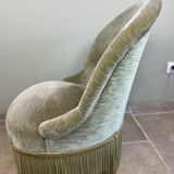 Fauteuil crapaud en velours vert