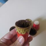 6 glazed ceramic glasses